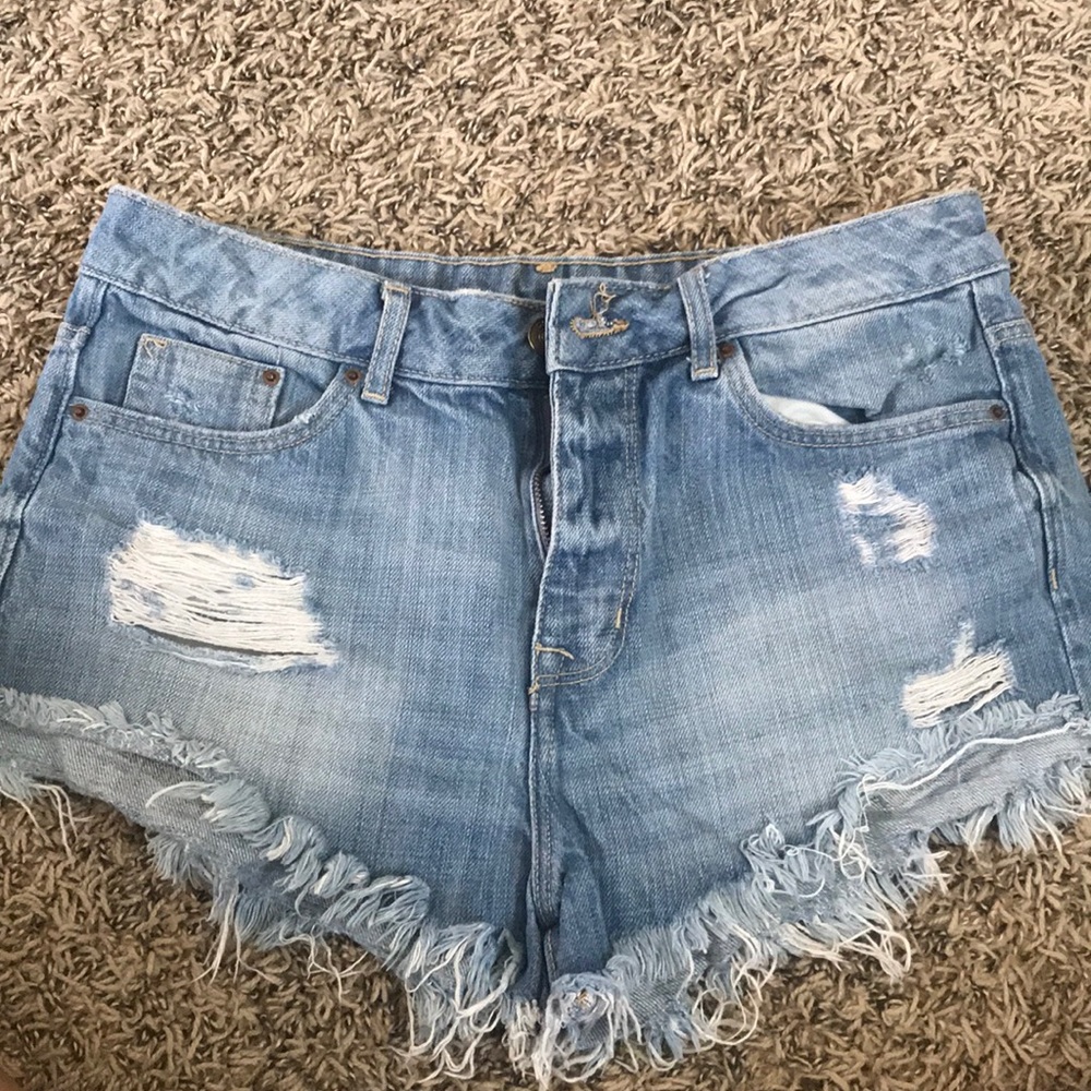 Distressed Denim Shorts